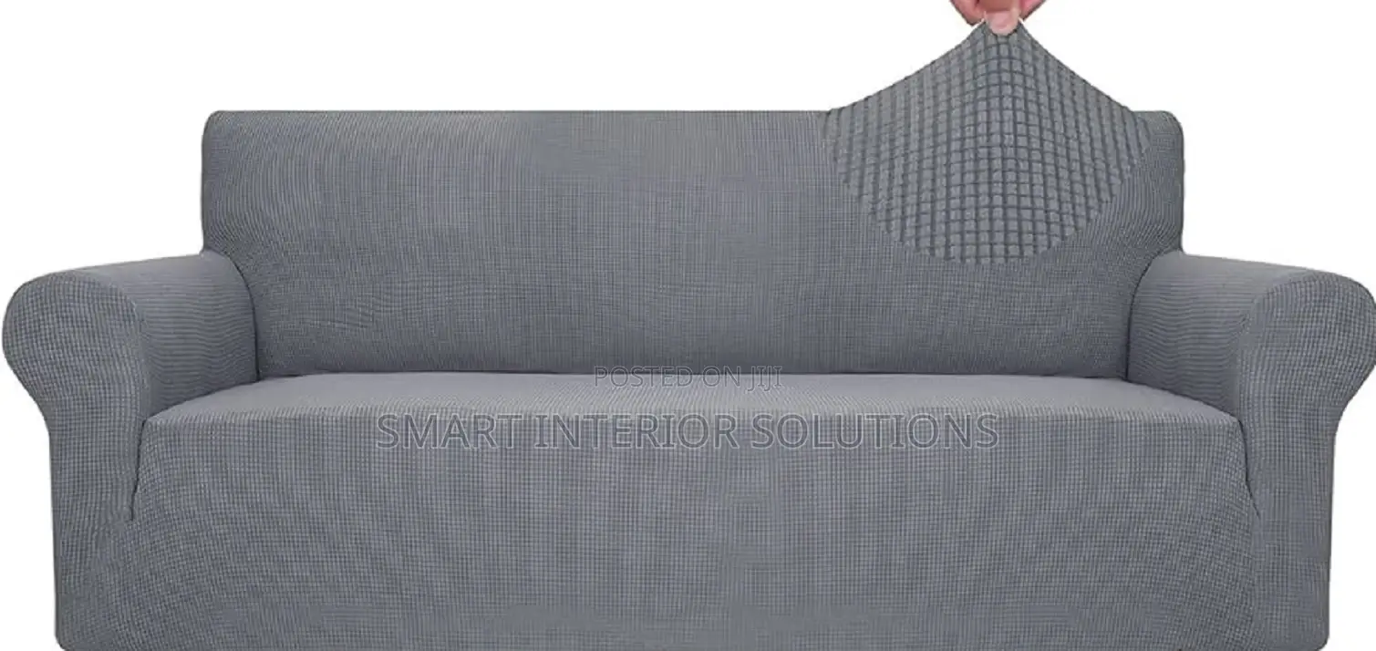 Plain Grey Elastic Sofa Cover
