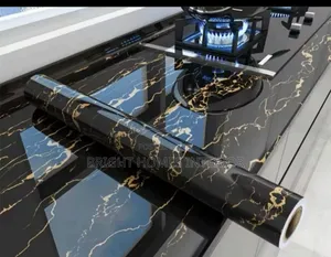 Black and Gold Marble Contact Paper Available