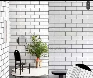 White and Black Bricks Wallpaper Available