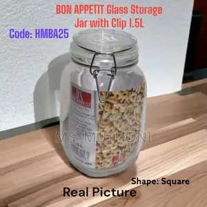Hmba25 Bon Appetit Glass Storage Jar With Clip 1.5l