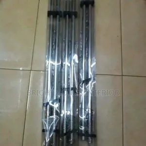 2m Double Curtain Rod Silver