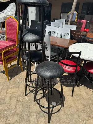 Black Round Restaurants Stools
