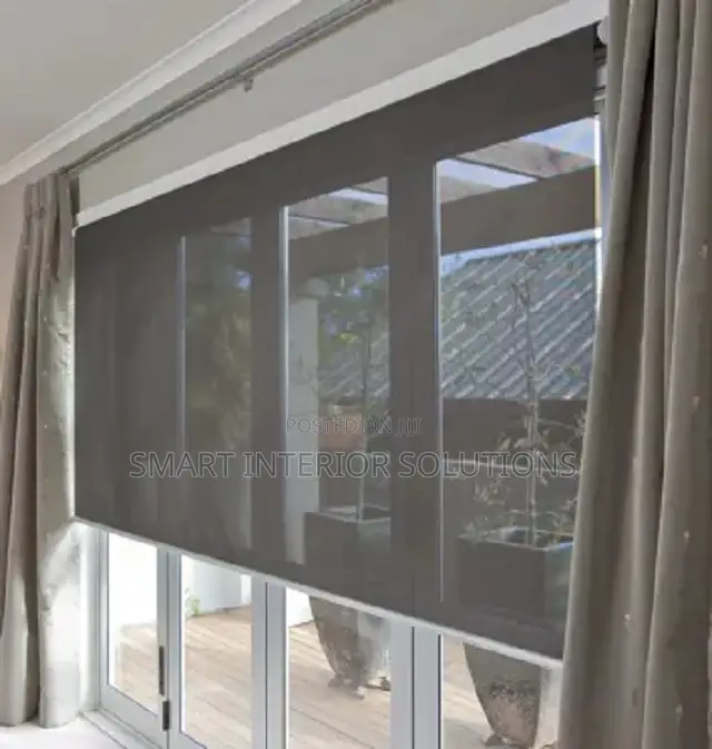 Black Light-Filtering Sunscreen Blinds