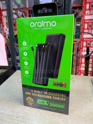Oraimo Traveler Link 20 20000mah 12w Power Bank.(Black)