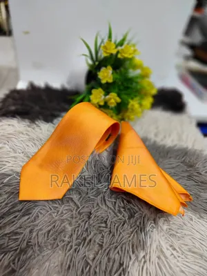 Orange Tie With Pocket