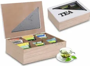 6 Compartments Wooden Teabag / Coffee Organizer