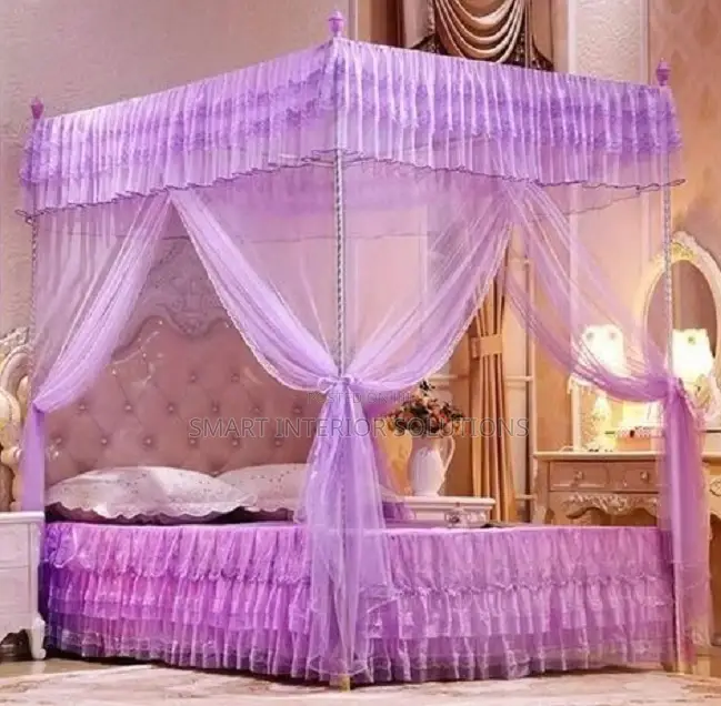 4 Stand Purple Mosquito Net
