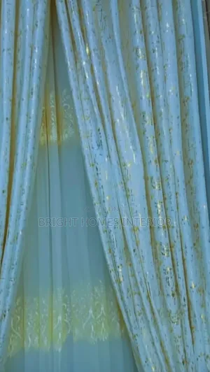 White Gold Velvet Curtain High Quality Cotton Material