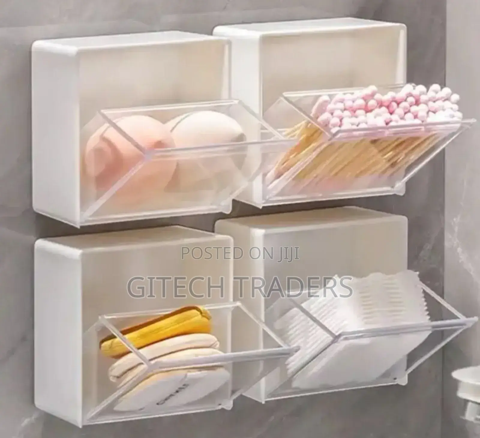 2pcs Set Plastic Wall Mounted Storage Box