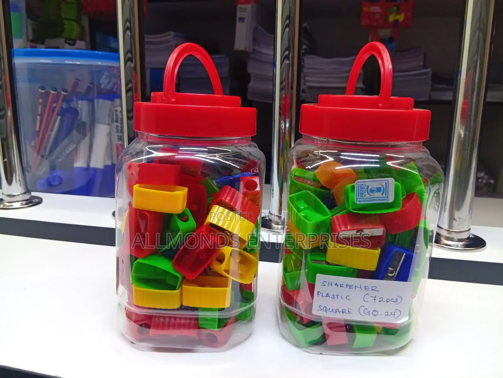Plastic Sharpeners- Tin of 72 Pieces
