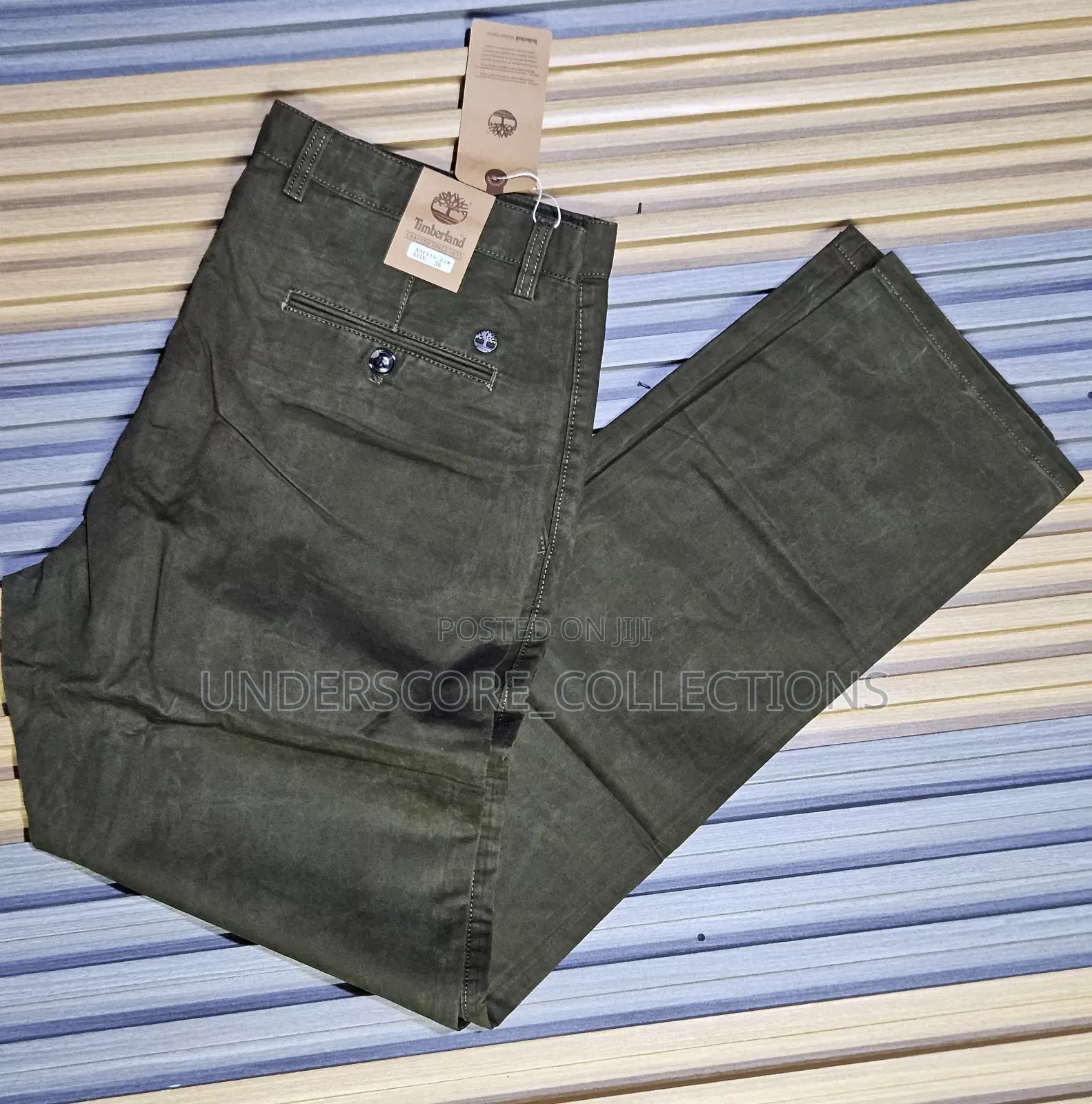 Jungle Green Plus Size Men's Khaki Pants