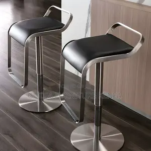 Home Chairs: Office Modern Square Leather Counter Stool