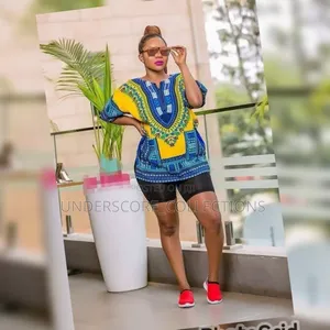 Blue Unisex Ankara Tops