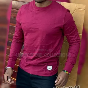 Maroon Long Sleeved Men's T-Shirts