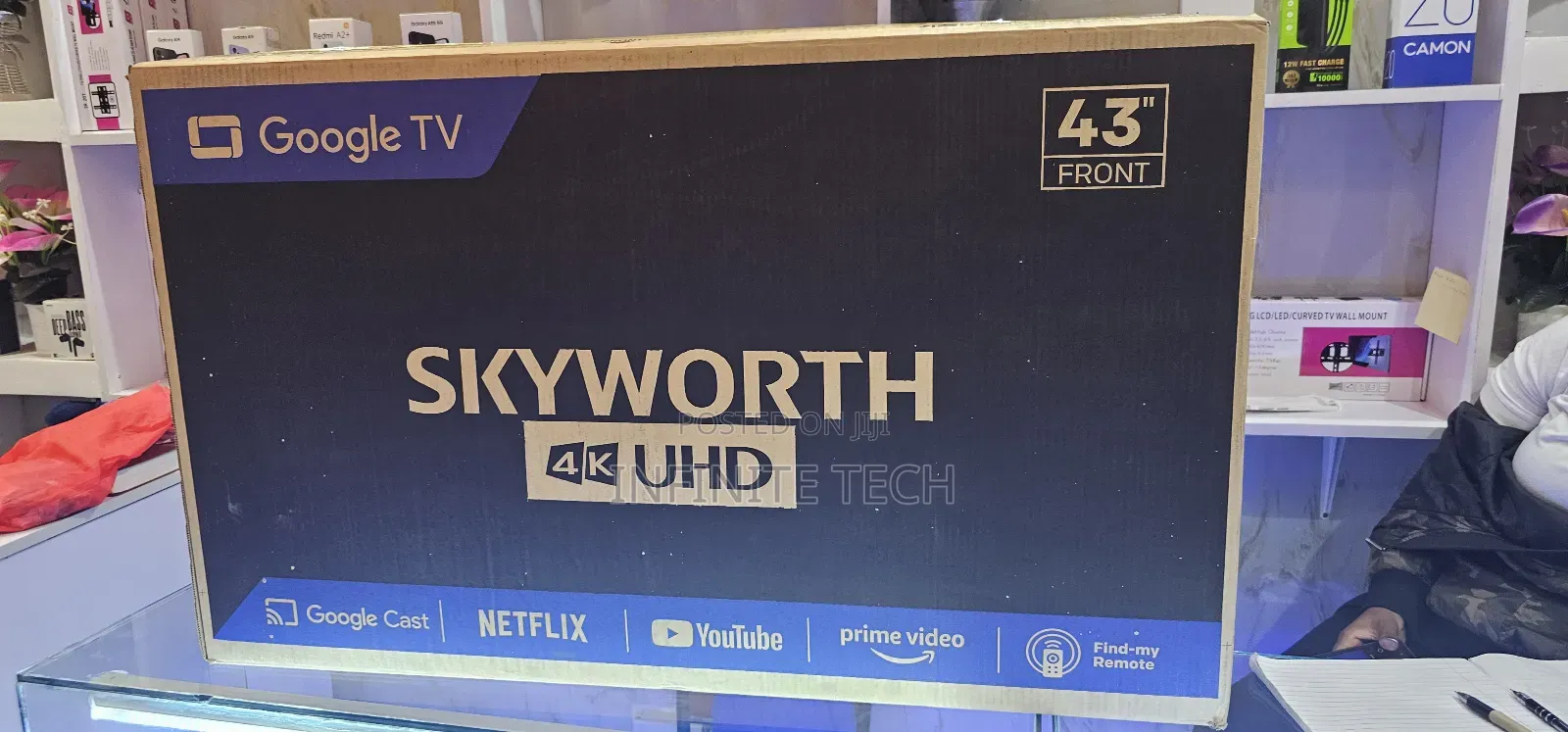 Skyworth 43′′  Smart Frameless Google Tv Features