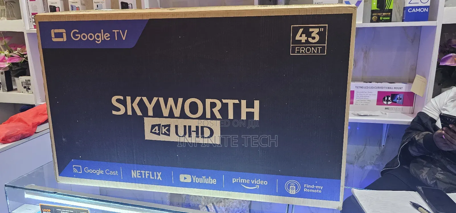 Skyworth 43′′  Smart Frameless Google Tv Features