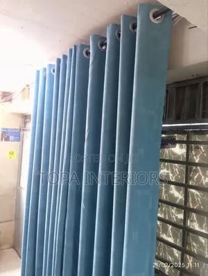 Blue Blackout Window Curtains for Bedroom Privacy