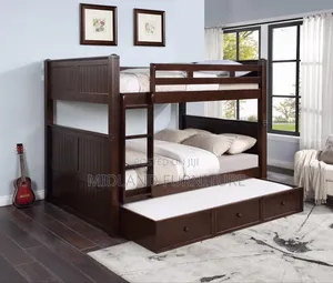 Mahogany Deck,Er/ Hardwood Tripple Bunk Bed With Pullout Bed