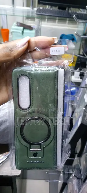 Leather Magnetic Case With Stand for Samsung Zfold 3 -Green
