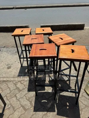 Squared Mmahogany Laboratory Stools