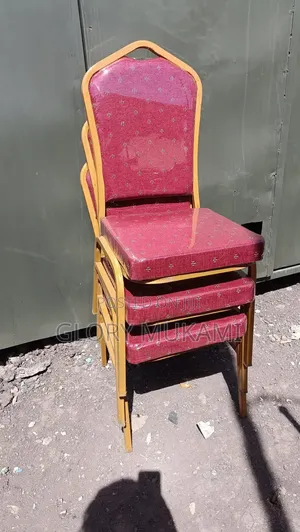 Red Polythene  Gold Coated Conference Chairs