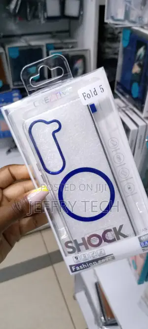 Blue Magsafe Clear Hard Case for Samsung Galaxy Z Fold 5