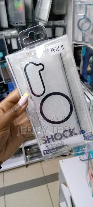 Black Magsafe Clear Hard Case for Samsung Galaxy Z Fold 6
