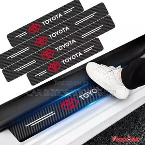 4pc Carbon Finish Door Plastic Stickers
