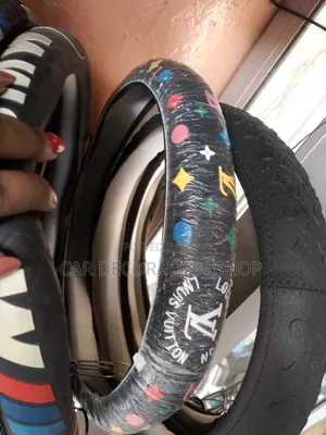 Multicolored Louis Vuitton Branded Steering Wheel Cover