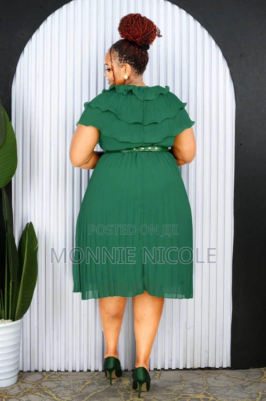 Emerald Green Chiffon Dress 