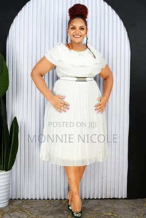 Elegant White Dress. White Themed Dress.