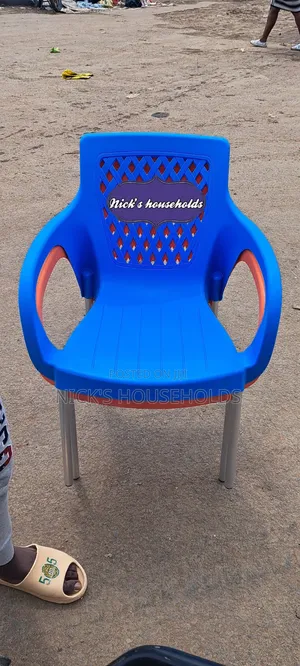 Complast Plastic Chair ( Blue Chair With Armrest)