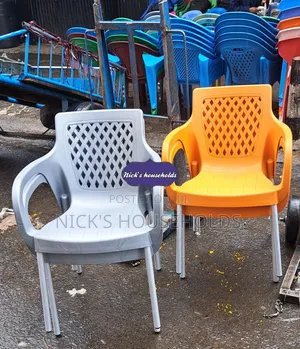 (Gray and Orange) Complast Brand Plastic Chairs