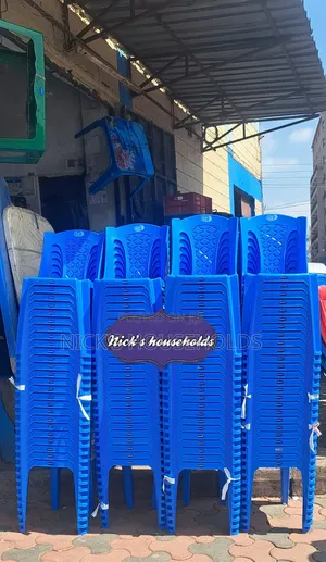 Blue Armless Plastic Chairs