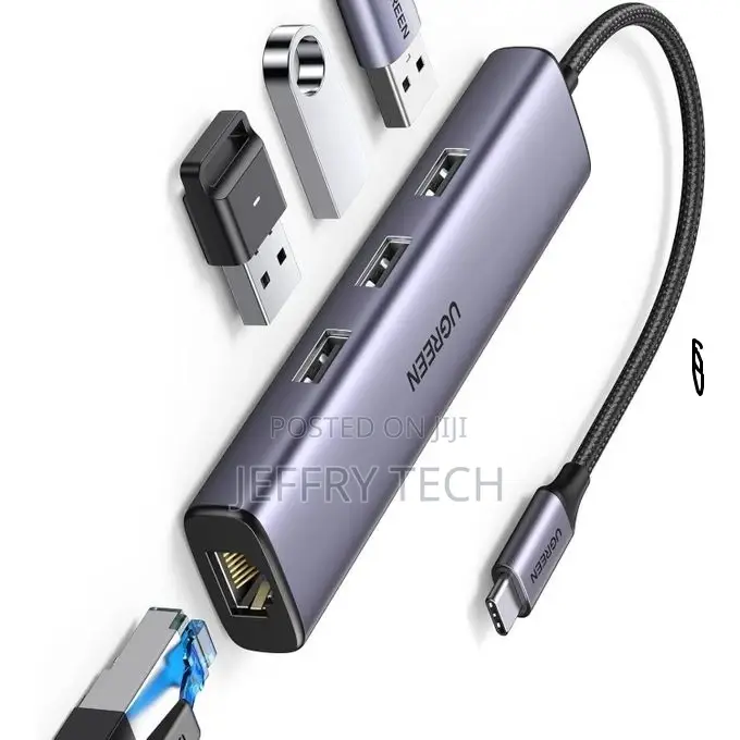 Ugreen Usb C to Ethernet Adapter, 4 in 1 Usb C Hub Ethernet