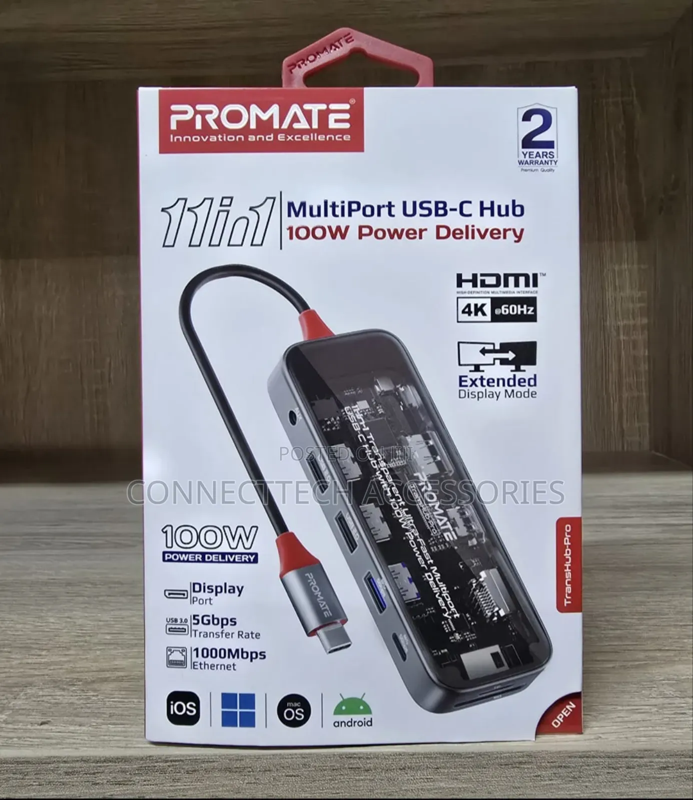 Promate 11in1 Multiport Usb-c Hub 100w Power Delivery