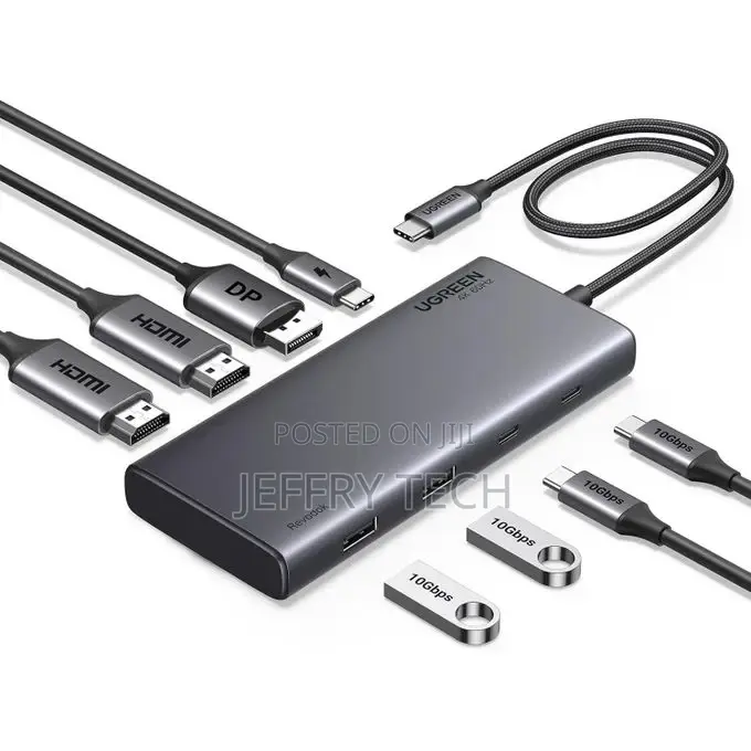 Ugreen Revodok 8-in-1 Usb-C Hub - 10gbps Triple Display