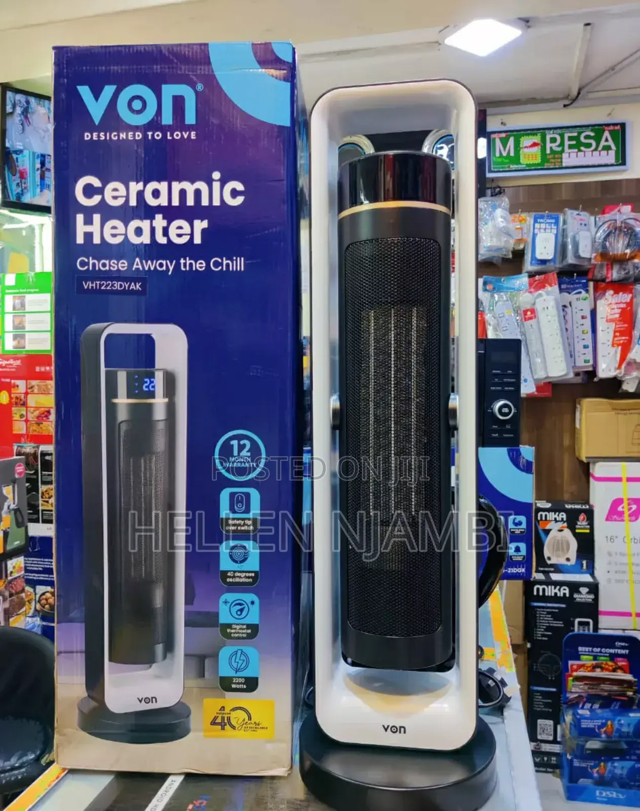 Von Ceramic Tower Room Heater