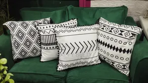 Black and White Cotton Throw Covers