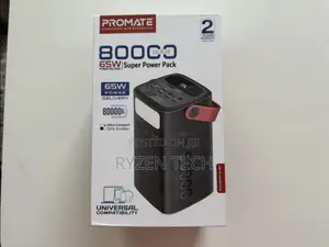 Promate 80000mah High-Capacity 65w Fast-Charging Powerpack