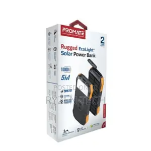 Promate 10000mah Waterproof Solar Powerbank