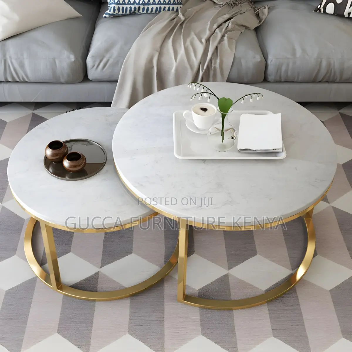 Coffee Tables: Office Frame Glam Simple Coffee Table