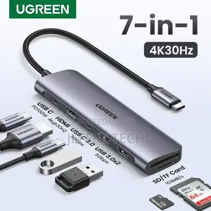 Ugreen 7 in 1 Multifunction Adapter, Usb-C to Usb 3.0 2 Port