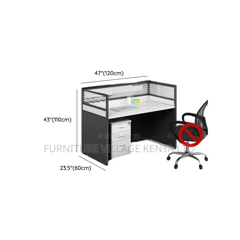1-User Workstation; Contemporary Rectangular Office Desk