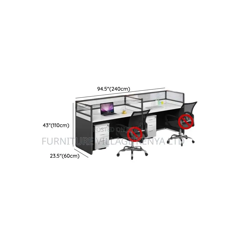 1-User Workstation; Contemporary Rectangular Office Desk