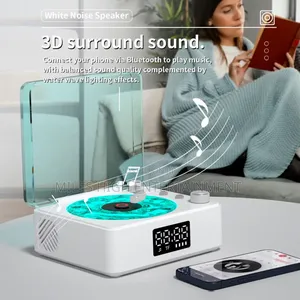 Retro Turntable Bluetooth Speaker With Led