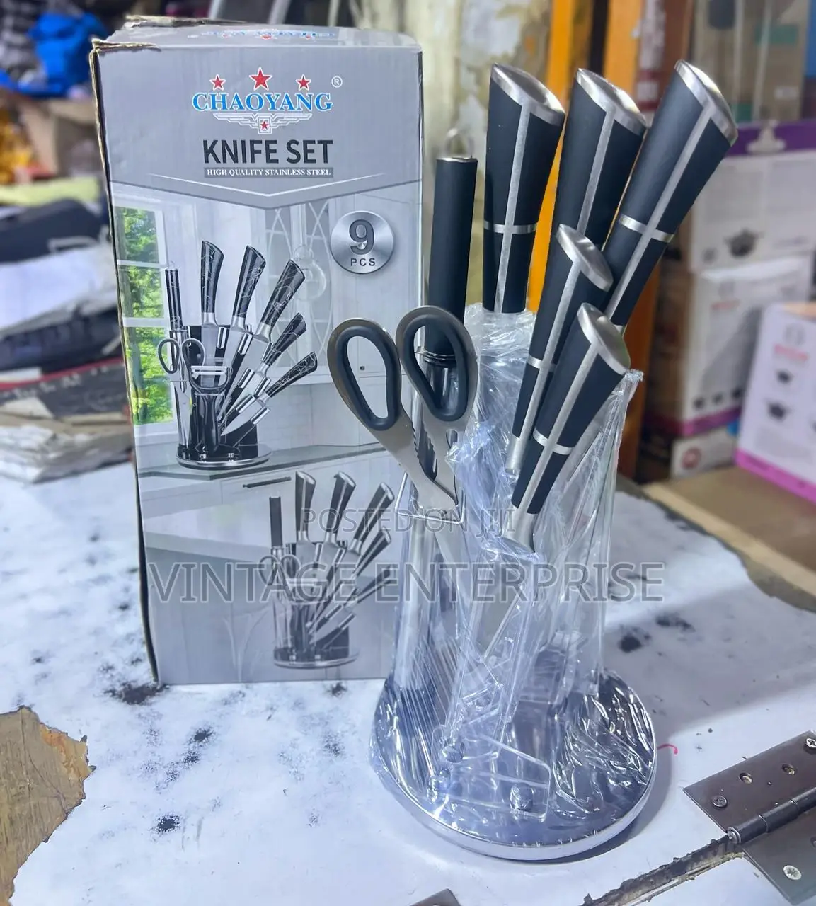 9pcs Set Knife Black