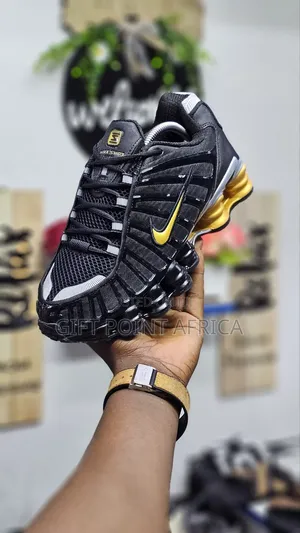 Black Gold Shock Sneakers for Men