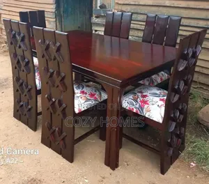 Dining, a Graceful Walnut Brown 6 Seater Dining Table