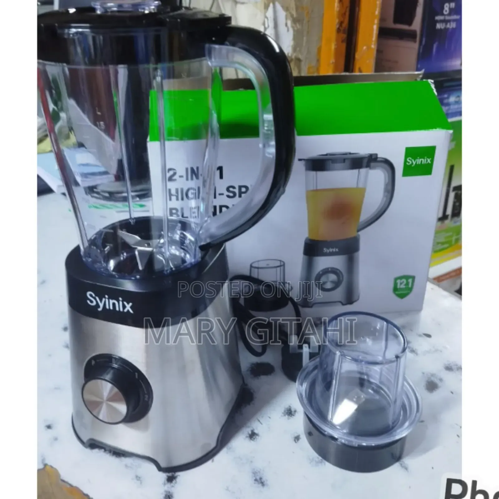 Silver Base2 in 1 Synix Blender With Grinder 
Blender